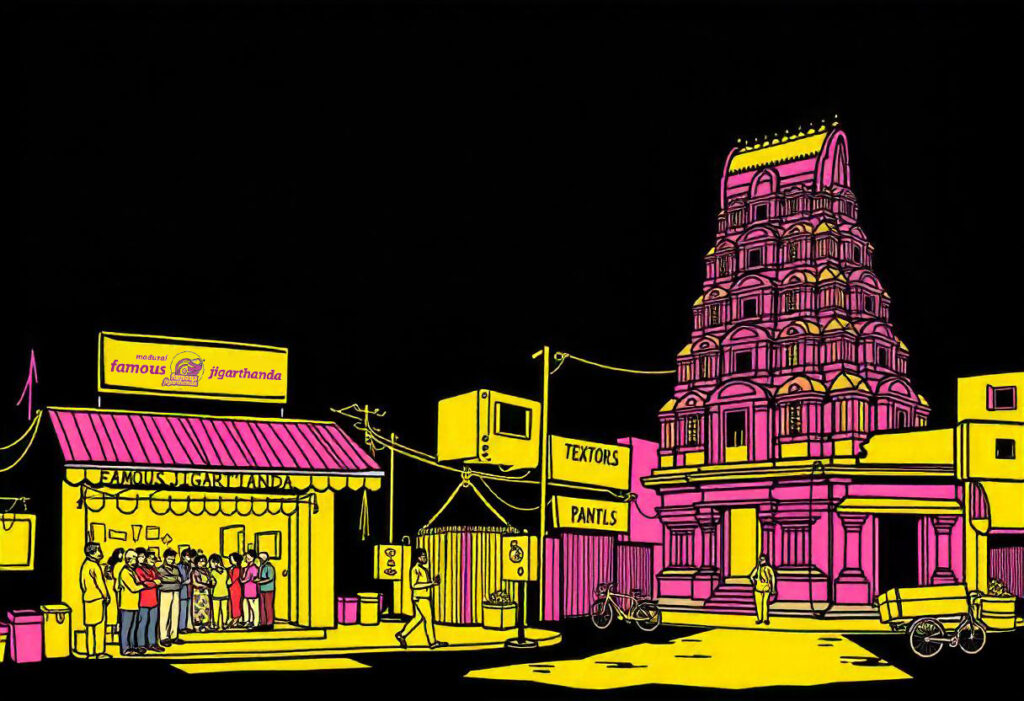 Madurai Famous Jigarthanda shop illustration representation image